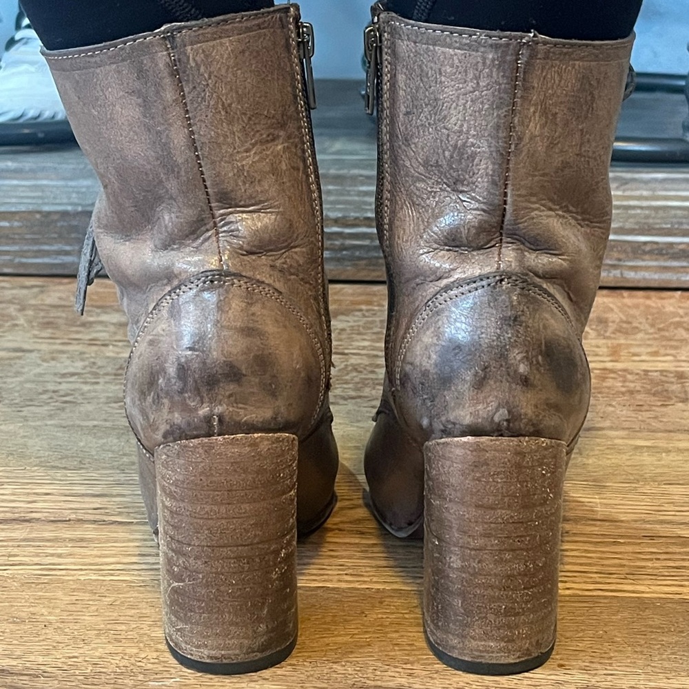 Freebird By Steven Hollis Lace Up Leather Heeled Boots - Picture 3 of 13